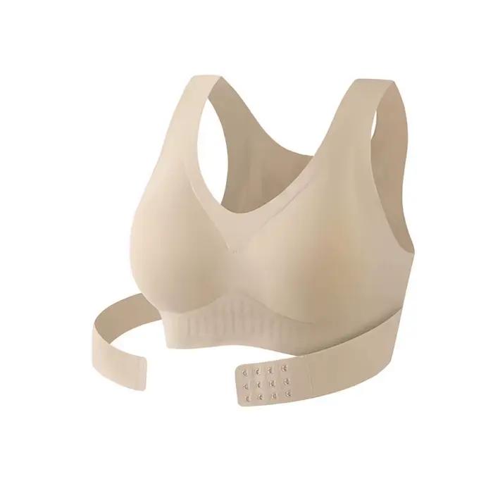 Soutien-gorge correcteur de posture sans couture sans armatures pour femme, bralette push-up à dos c