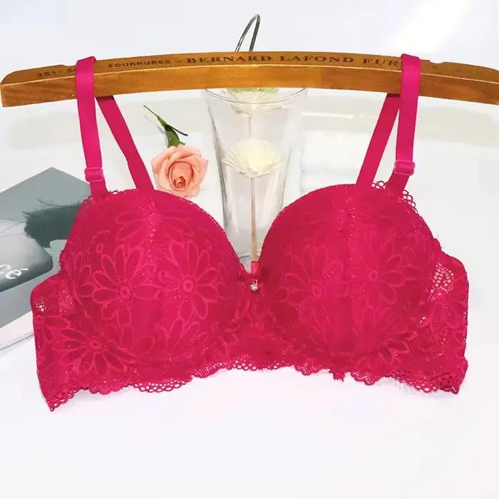 Soutien-gorge en dentelle pour femmes, grande tasse 1/2, sous-vêtements Sexy à armatures florales, P