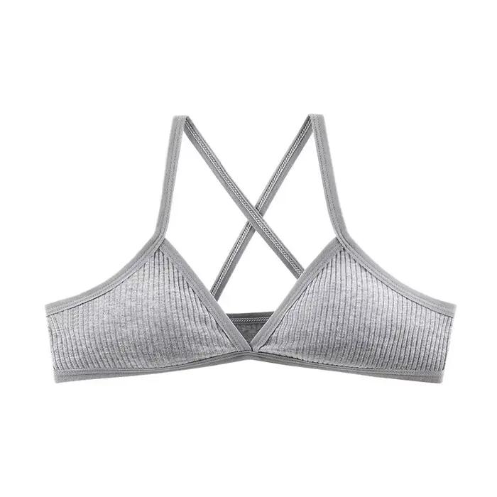 Soutien-gorge en coton pour femmes, lingerie confortable, Style fin, sans doublure, Bralette Sexy, d