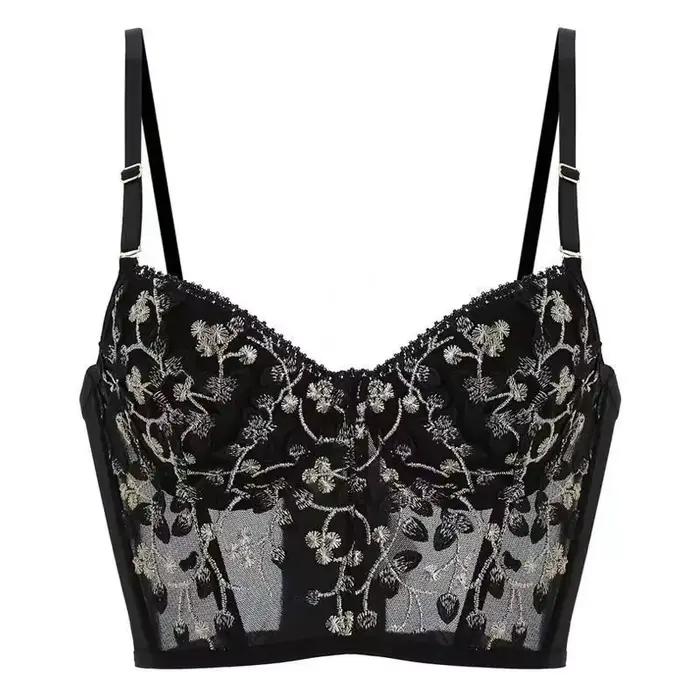 Soutien-gorge littérature tridimensionnelle, corset en os de poisson en dentelle sexy, poitrine élar