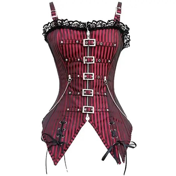 Corset amincissant sexy pour femme, bustier à décolleté bas en dentelle, avec fermeture éclair et br