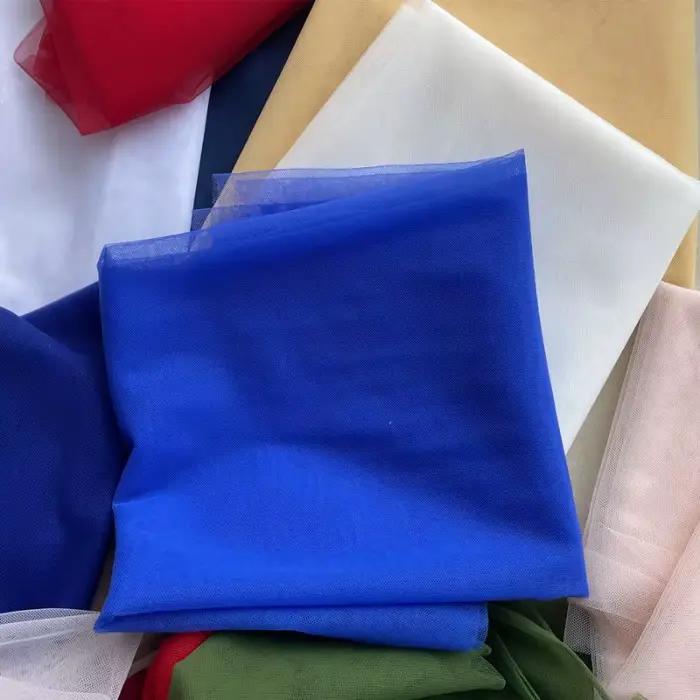 Tissu en maille de tulle bleu poussiéreux, fil de tulle doux pour bricolage, voile de fond, robe de 