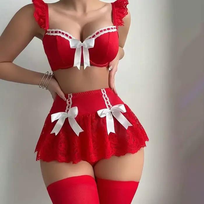 Lingerie sexy, sous-vêtements sans couture, tenue érotique fantaisie pour femmes, ensemble de soutie