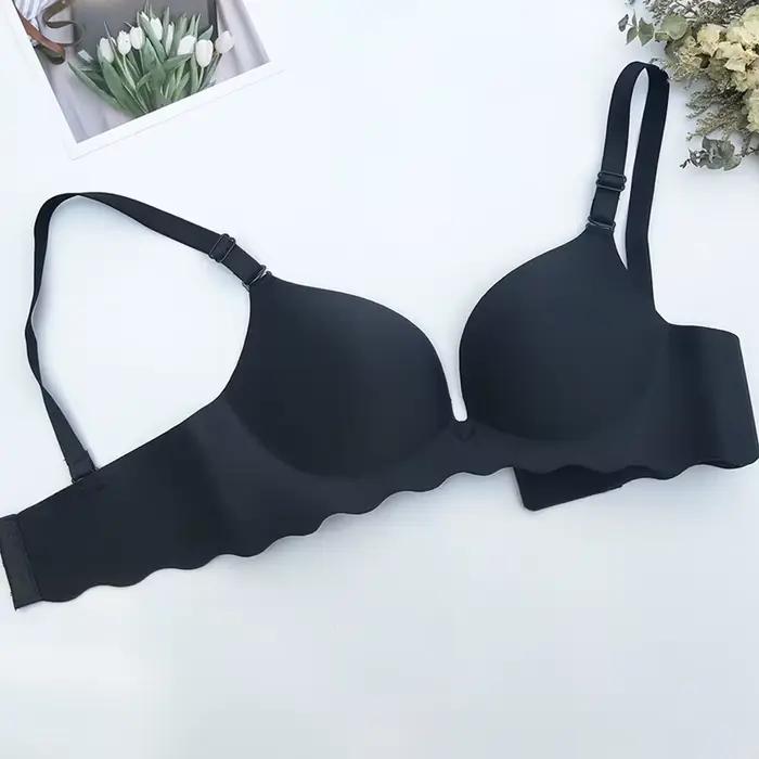 Femmes soutien-gorge sans couture solide Push Up Lingerie Sexy sans fil Bralette femme intimes confo
