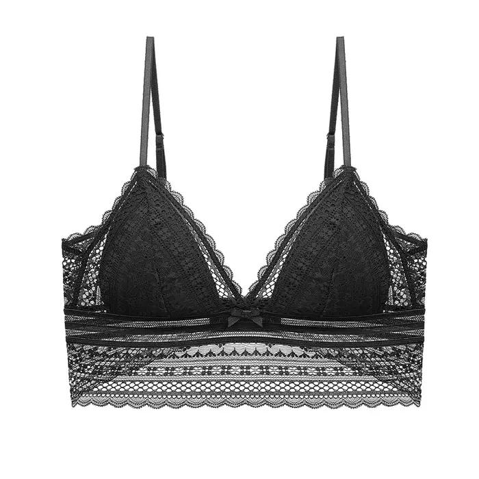 Soutien-gorge dos nu en dentelle triangulaire, Bralette Sexy, doux, dos bas, Biustonosz, Lingerie po