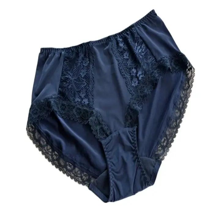 Culotte mi-haute en microcarence pour femme, sous-vêtement féminin, doux, frais, respirant, tissu gl