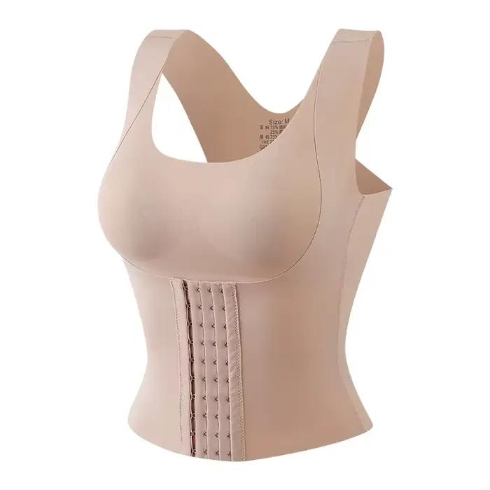 Soutien-gorge gainant 3-en-1 à boutons pour femme - Gaine amincissante pour la taille - Soutien-gorg