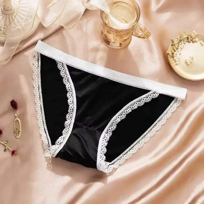 Culotte en Satin pour femmes, sous-vêtements féminins en soie glacée, culottes confortables pour fem