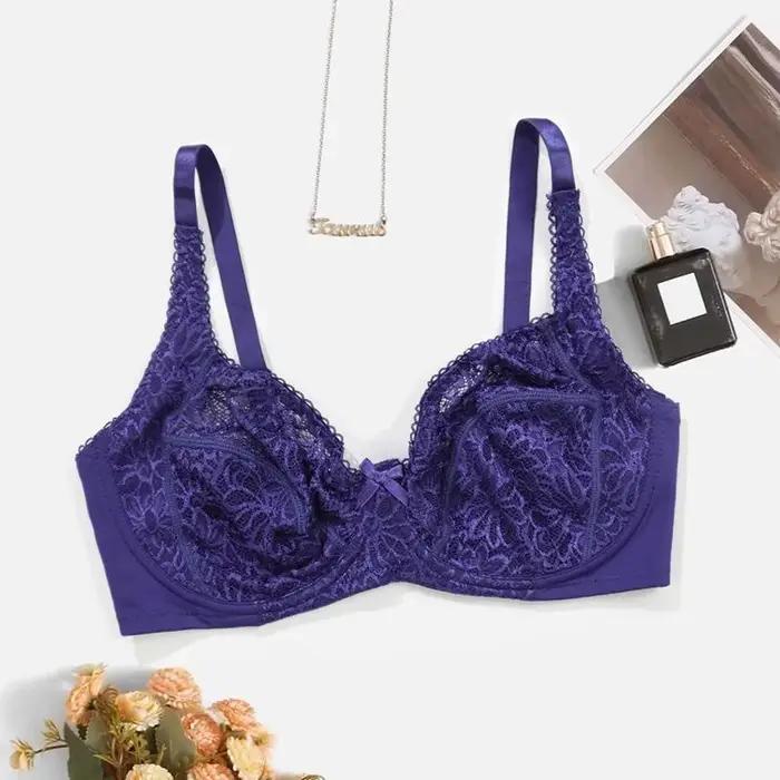 Beauwear soutien-gorge à armatures pour gros seins femme couleur unie soutien-gorge en dentelle flor