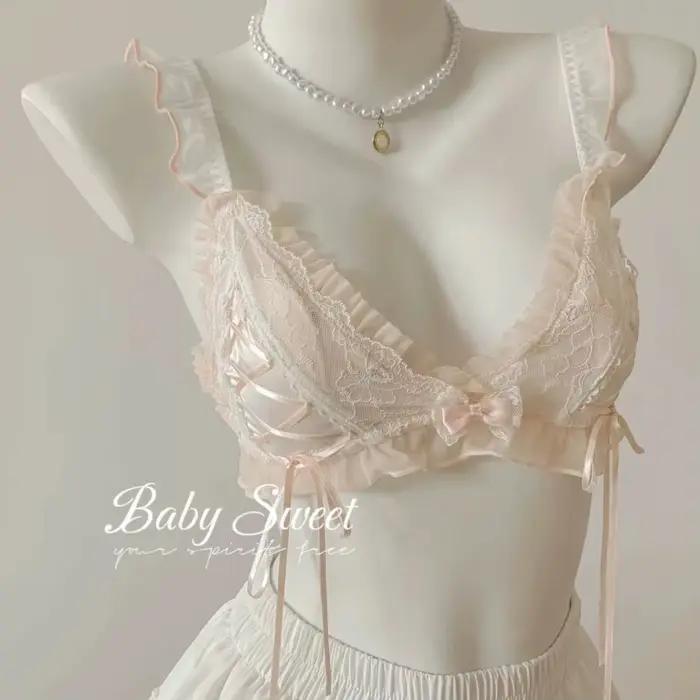 Lolita filles mince mignon dentelle petit soutien-gorge femmes triangle tasse soutien-gorge sexy