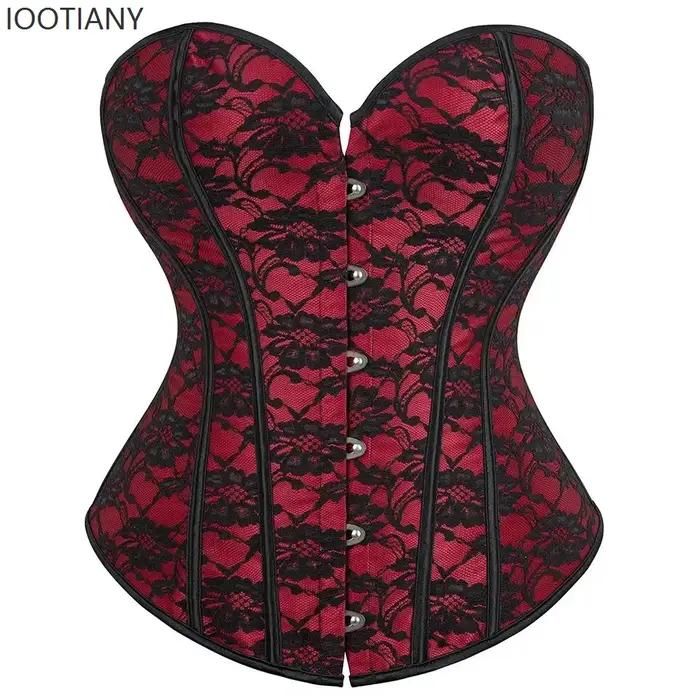 Corsets et Bustiers Sexy grande taille femmes hauts Corset Vintage imprimé fleuri Lingerie fleurs à 