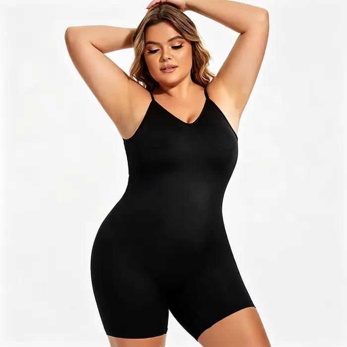 Body sculptant sans dos pour femme, combinaison intégrale sans couture pour le contrôle du ventre, r