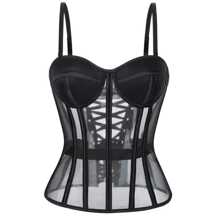 Corset surbuste avec soutien-gorge Korset femme bustier bustier sans bretelles haut maille femmes Li