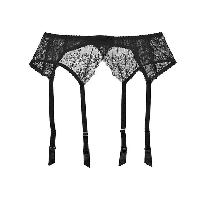 Lingerie sexy pour femme, porte-jarretelles en dentelle transparente, sous-vêtements exotiques, cein