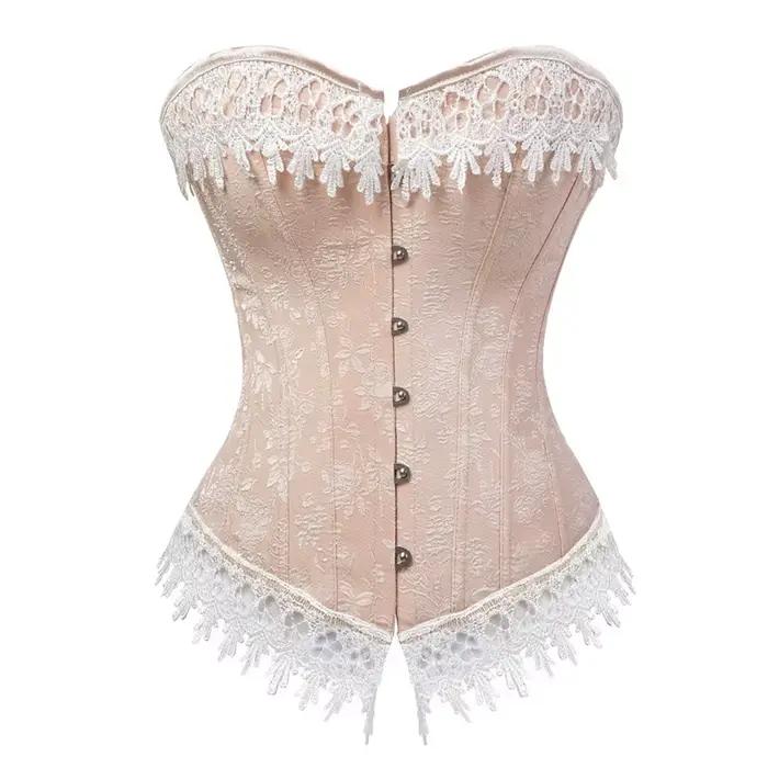 Corset Bustier avec garniture à lacets, Corsets en Satin, Costumes surbuste pour dames, haut victori