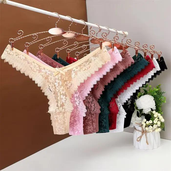 3 PC livraison gratuite Sexy T dos femme string culotte taille moyenne dentelle culotte sous-vêtemen