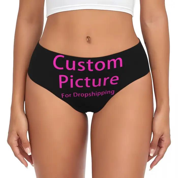 Culotte courte avec Logo Photo personnalisé pour femmes, sous-vêtements extensibles personnalisés im