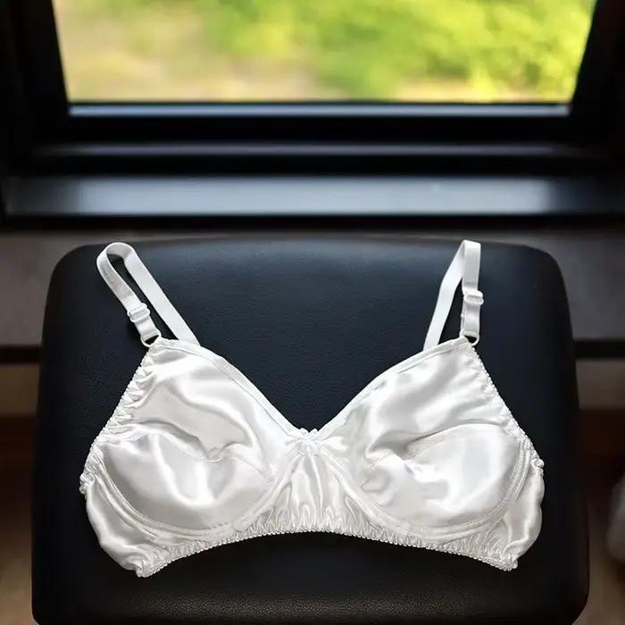 Soutien-gorge 100% Mulberry double face, sous-vêtements fins et respirants, sans fil
