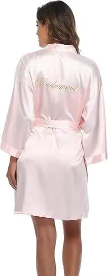Robe de mariée et de demoiselle d'honneur, kimono de matin, peignoir brodé, robe de mariée, chemise 