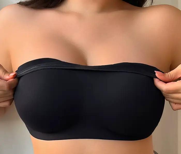Soutien-gorge bandeau sans bretelles grande taille - Soutien sans armatures, couverture étendue