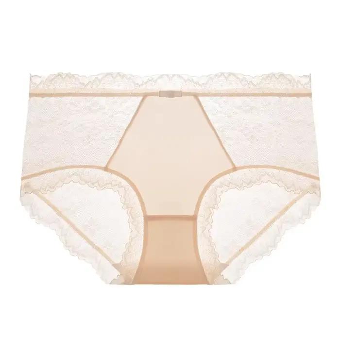 Culotte femme taille moyenne mince Sexy dentelle respirant confortable coton entrejambe culottes sou