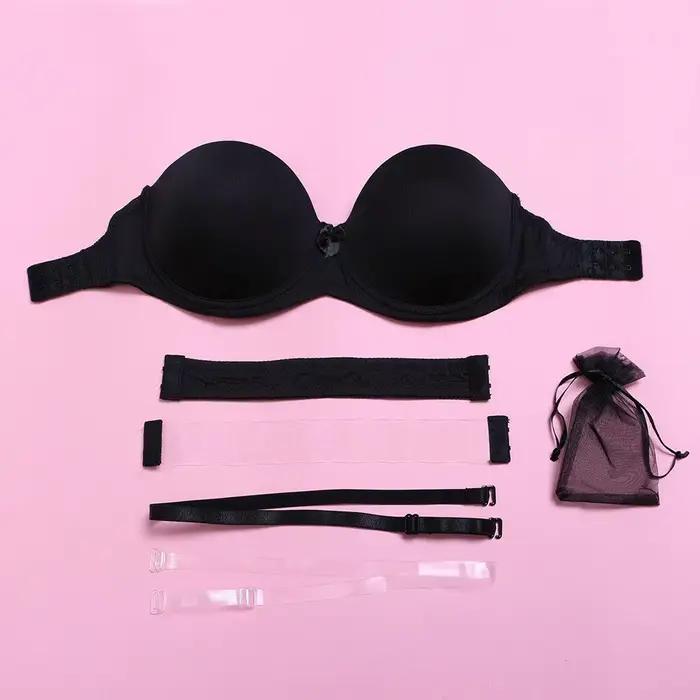 Vgplay soutien-gorge blanc sans bretelles Push Up Lingerie antidérapante bande transparente sangle s