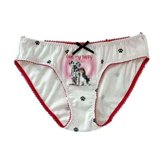 Lingerie Lolita, culottes imprimées chiot et chaton, culottes Kawaii à motif de patte de chat, culot