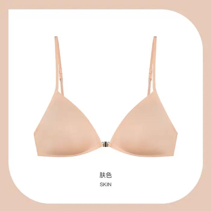 Soutien-gorge Triangle français Sexy, bouton avant, Push-Up, sans armatures, dos de beauté, Lingerie