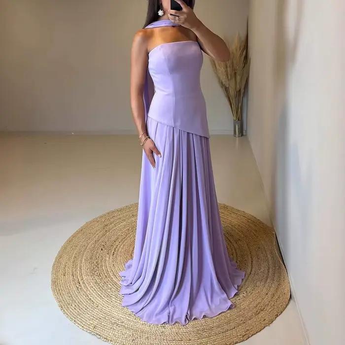 Serene Hill – robe de soirée longue, Corset lilas personnalisé, élégante, jupe fluide, pour femmes, 
