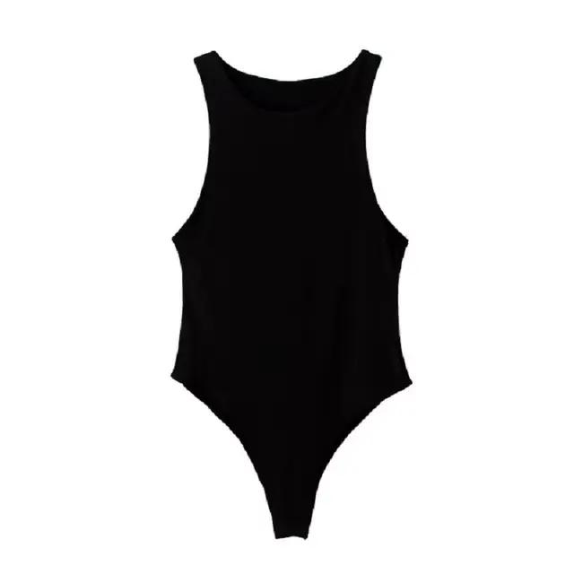 Body Sexy sans manches pour femmes, Streetwear, gaine, entrejambe, basique, solide, haut global, Sli