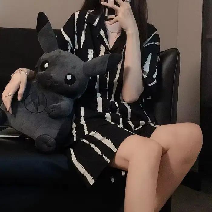 Pyjamas femmes dessin animé ours mignon haute valeur à manches courtes vêtements de détente costume 