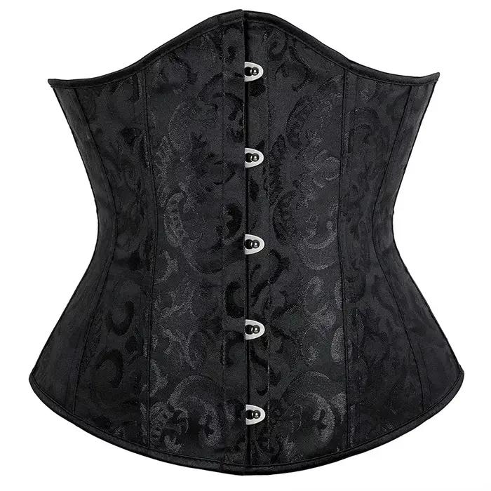 Corset Bustier Gothique Vintage pour Femme, Floral, Push-up, à Baleines, avec Fermeture Frontale, Se