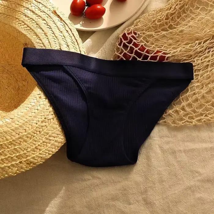 Culotte de lit en coton pour femme, sous-vêtement anti-favorable, taille basse, caleçon d'école, étu