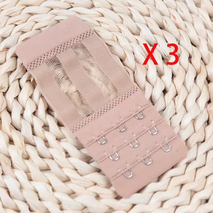 Lot de 3 rallonges de soutien-gorge élastiques pour femme, 3 rangées, 3 crochets, largeur 4,5 cm, av