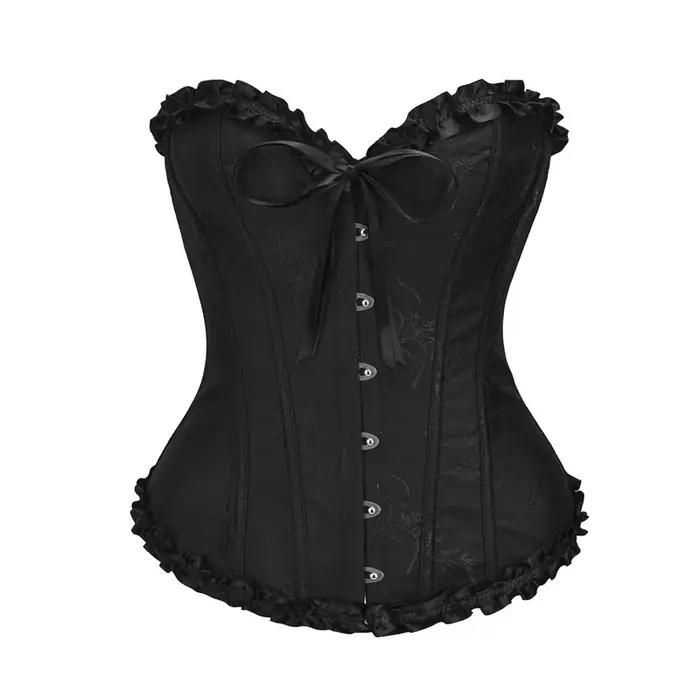 Bustiers et corsets désossés à volants bleu Royal haut gothique femme Sexy vêtements Steampunk Corse