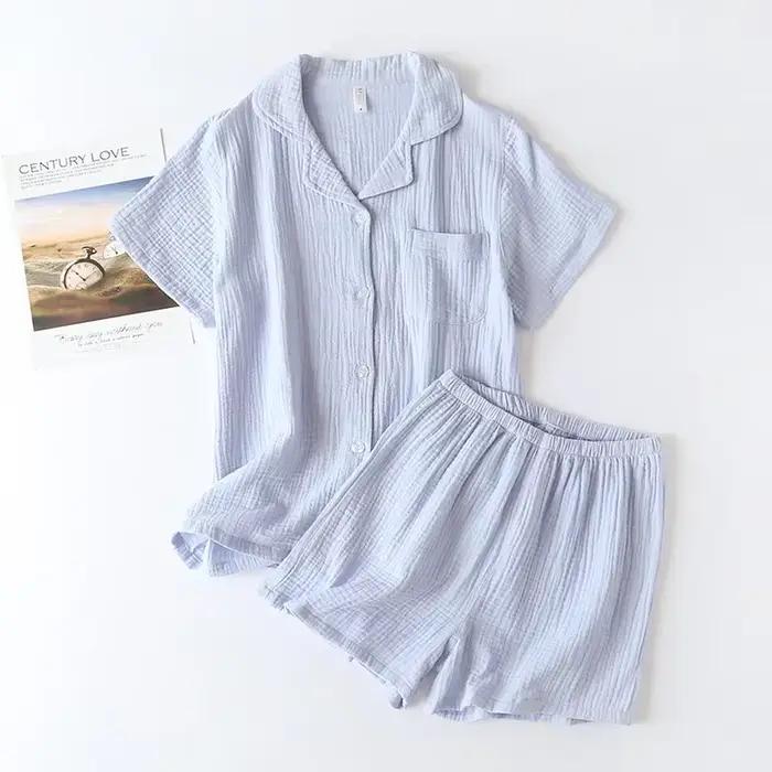 Short à manches courtes Pijama costume pour femmes tenue décontracté Style de mode 2 pièces pyjama e
