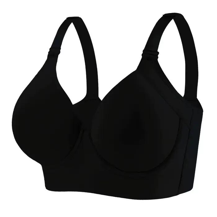 Soutien-gorge côtelé lisse taille européenne, soutien-gorge anti-affaissement froncé, dos sportif et