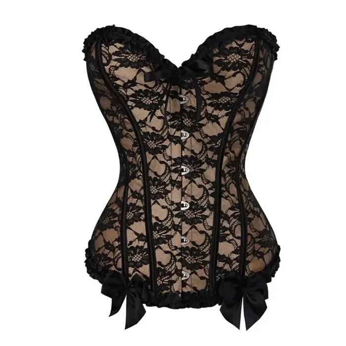 WSHKING Corset Bustier avec lacets décoratifs, Corsets Overbust, Costumes Vintage, Corset Victorien 