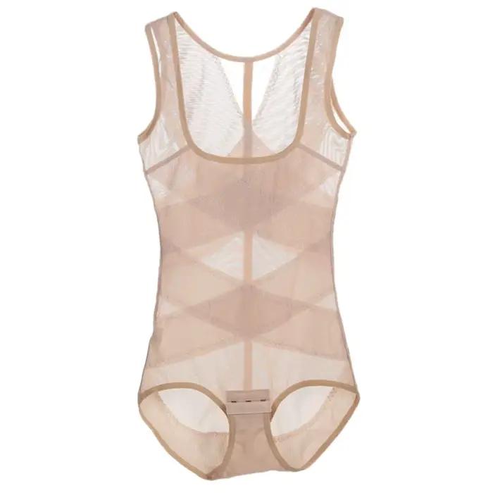 Combinaison amincissante Cross Fit en maille fine sans couture, lingerie transparente post-partum, c