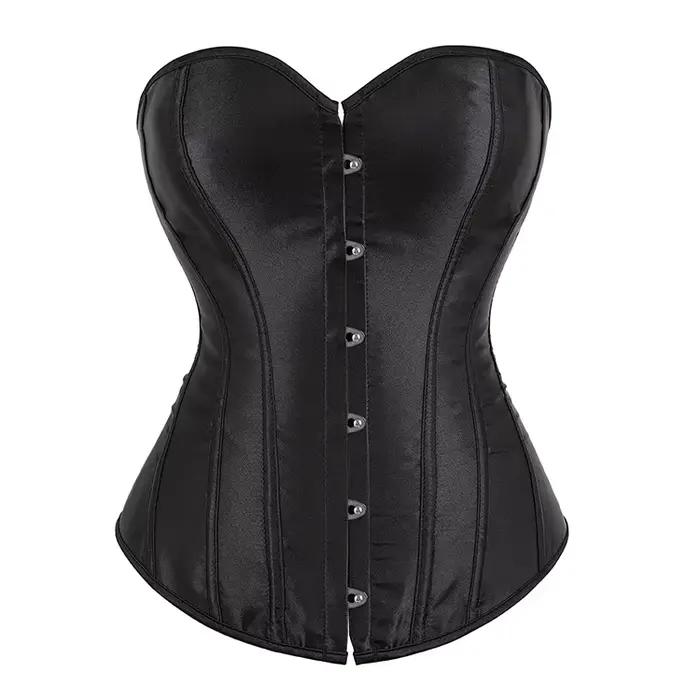 Grande taille Sexy Bustier haut Corset gothique à lacets élastique désossé surbuste Corselet Steampu