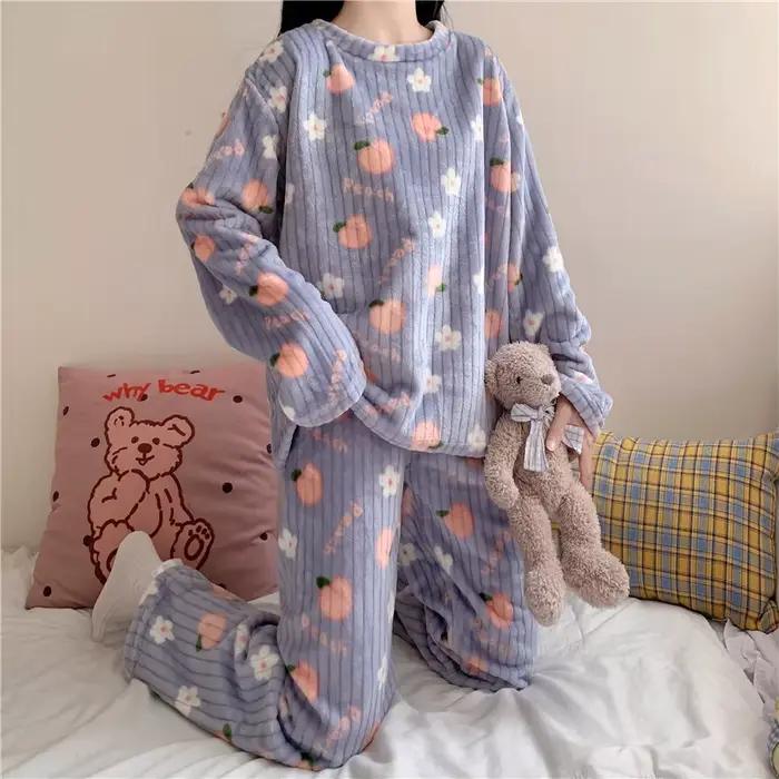 2025 nouveau ensemble de pyjamas pour femmes chaud deux pièces ensemble de vêtements de maison ours 