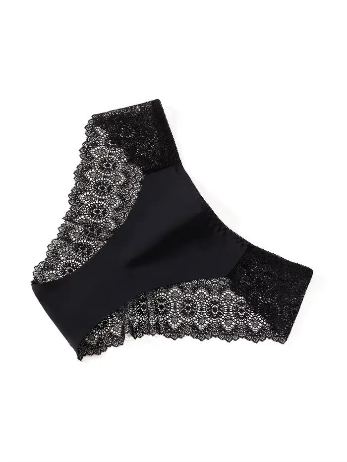 SURAOLIW-Culotte Sexy en Maille Ajourée pour Femme, Sous-Vêtement en Dentelle Douce, Sans Couture, à