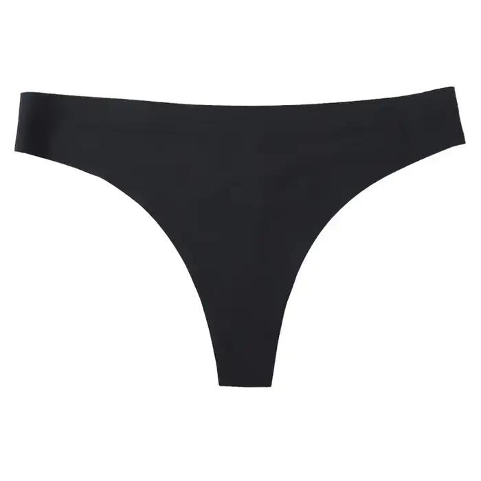 String en soie glacée pour femmes, sous-vêtements sans couture, couleurs acidulées, string taille ba