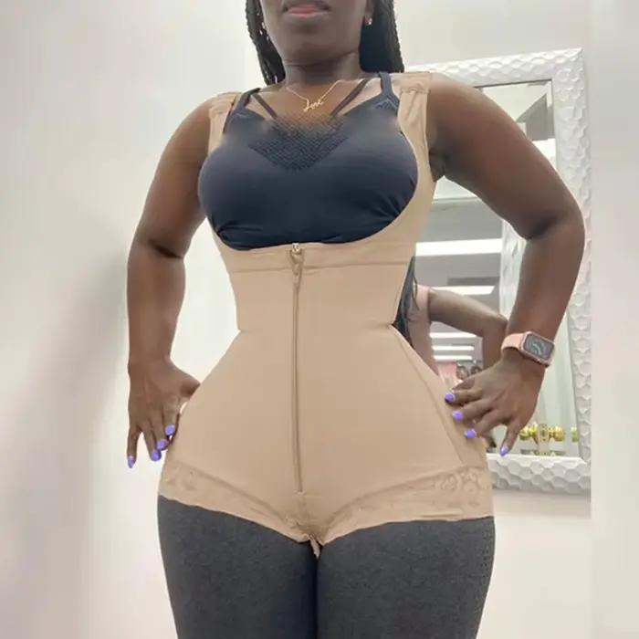 Shapewear colombien Abdomen haute Compression femmes Double Compression vêtement bretelles réglables