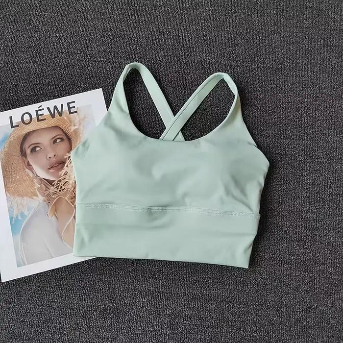 Soutien-gorge de sport intégré à bonnets fixes pour femme, débardeur d'entraînement dos nu pour la c