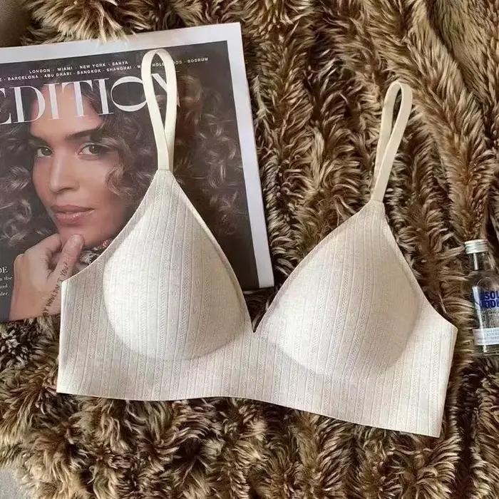 Sous-vêtements doux et respirants pour femmes, bretelles fines sans marques ni sans anneaux en acier