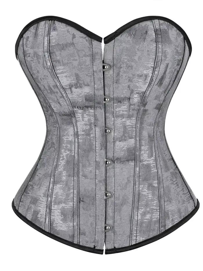Corset Bustier pour femmes fleur à lacets Bustiers surbuste décontracté Jacquard Korsett Costume de 