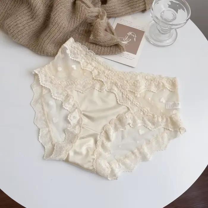Culottes en dentelle taille haute pour femmes, sexy, transparentes, respirantes, confortables, bas d