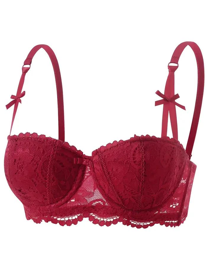 Soutien-gorge push-up en dentelle française pour femme, respirant, sans armatures, anti-affaissement