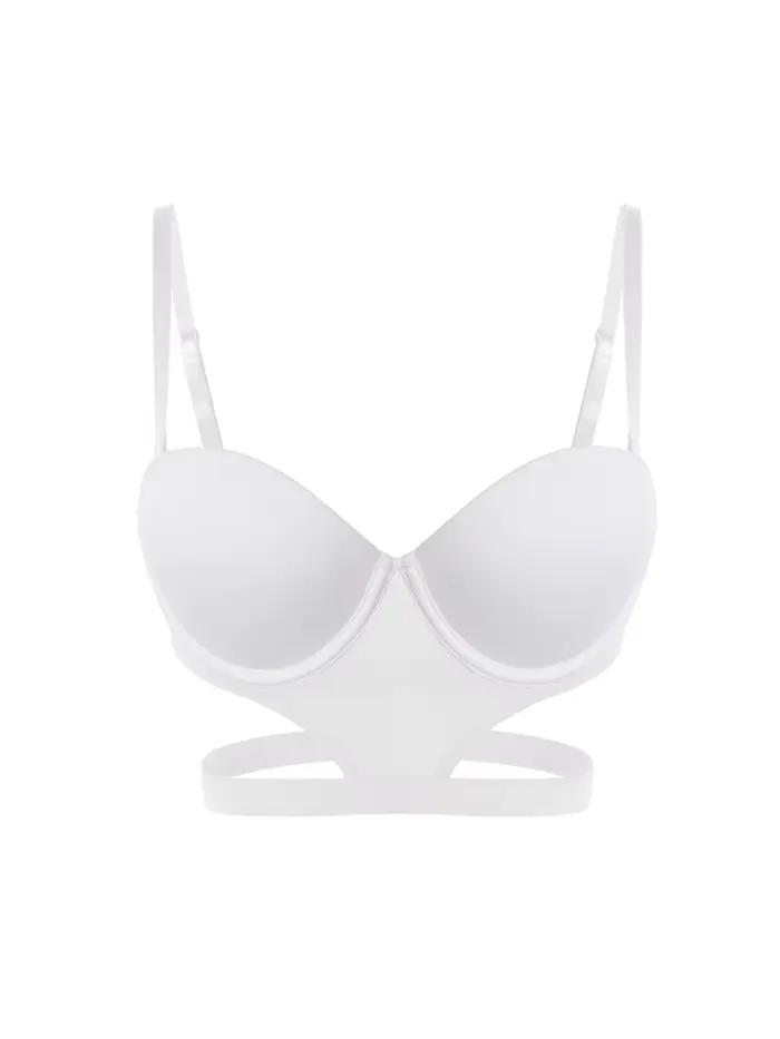 Soutien-gorge sexy élégant T-shirt underton beau dos demi-tasse taille lisse et exposée taille mince
